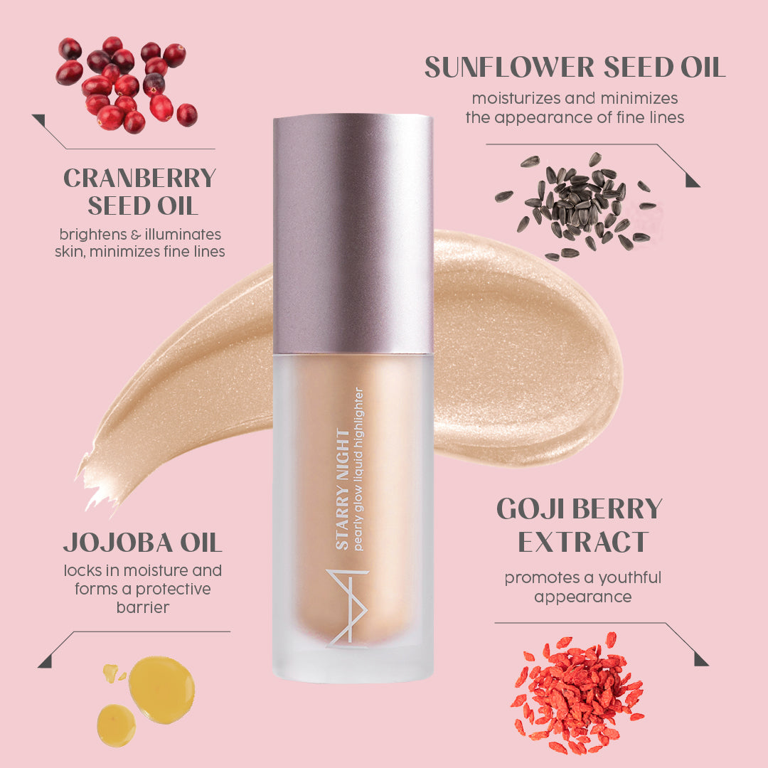 Starry Night Pearly-Glow Liquid Highlighter: For Medium Skin Tone (Nebula)
