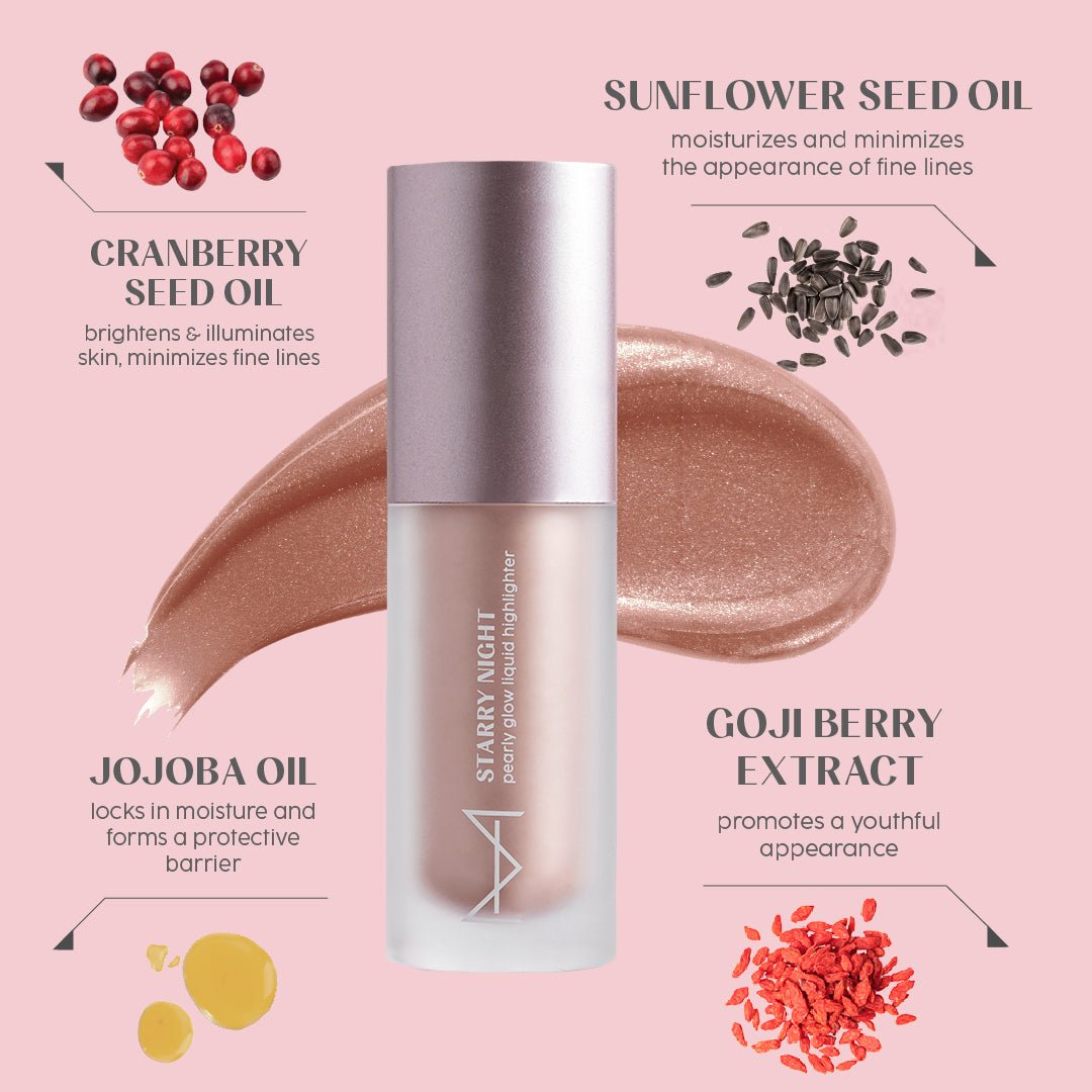 Starry Night Pearly - Glow Liquid Highlighter: Medium - To - Deep Skin Tone (Starburst) - House Of Makeup