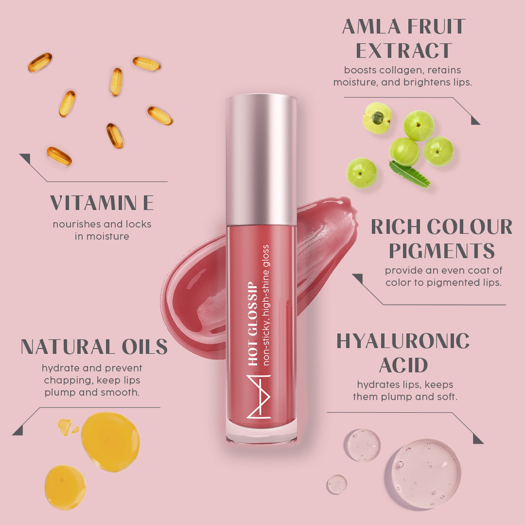 House Of Makeup Hot Glossip Non-Sticky, High-Shine Lip Gloss – Pinky Swear