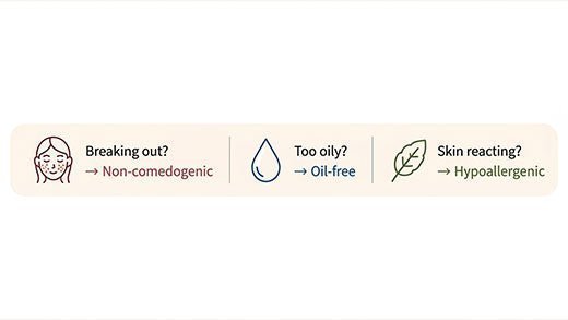 Non-Comedogenic vs Oil-Free vs Hypoallergenic: What's The Difference? - House Of Makeup