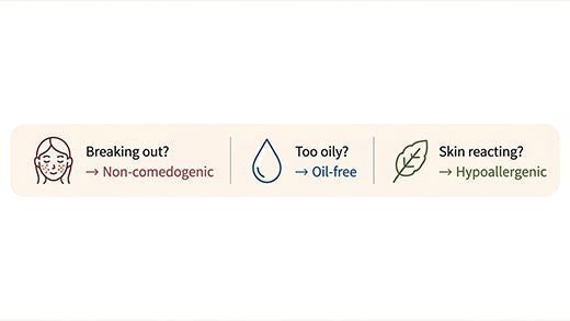 Non-Comedogenic vs Oil-Free vs Hypoallergenic: What's The Difference? - House Of Makeup