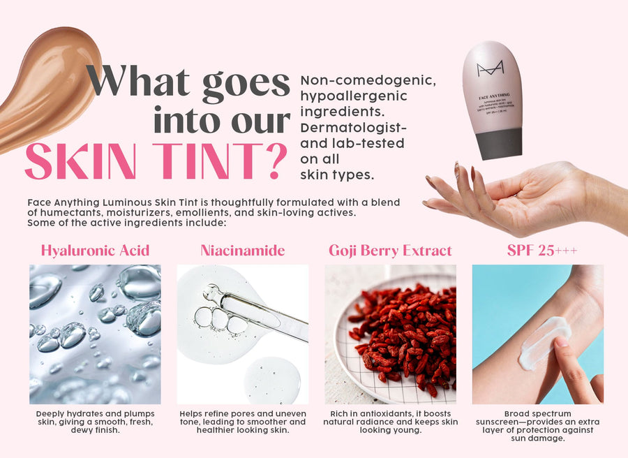 Skin tint ingredients and formula