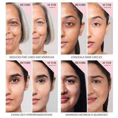 Concealer and corrector on Indian skin
