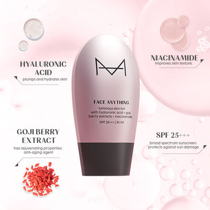 Face Anything Luminous Skin Tint For Glass Skin: Medium Skin Tone (M15)