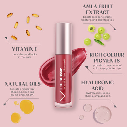 House Of Makeup Hot Glossip Non-Sticky, High-Shine Gloss – Juicy Secrets