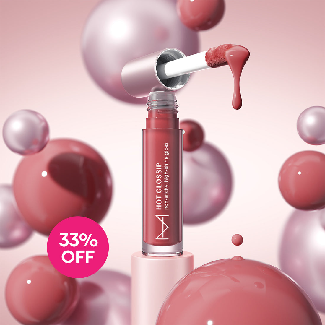 Hot Glossip Non-Sticky, High-Shine Gloss –                                Berry Discreet