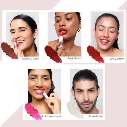 different shade Lip Balm on different skin tones