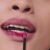tutorial on how to apply Liquid Matte Lipstick in Cherry Cola shade