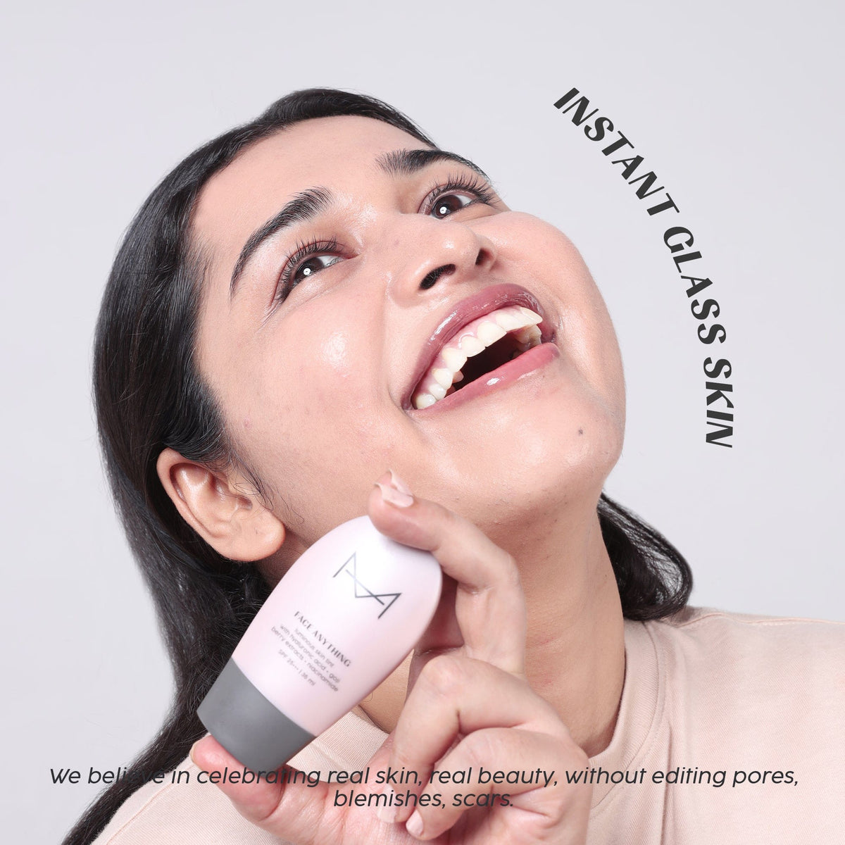 Face Anything Luminous Skin Tint by House Of Makeup giving a dewy everyday base